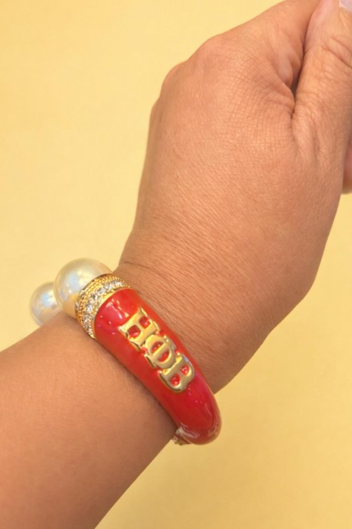 Eta Phi Beta Cuff Bracelet Close Up