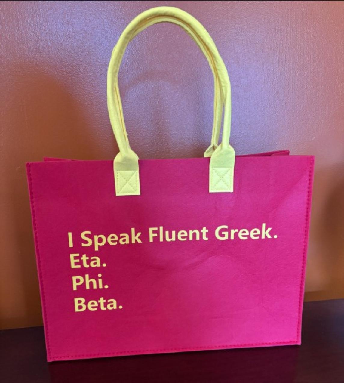 Eta phi Beta Felt Tote