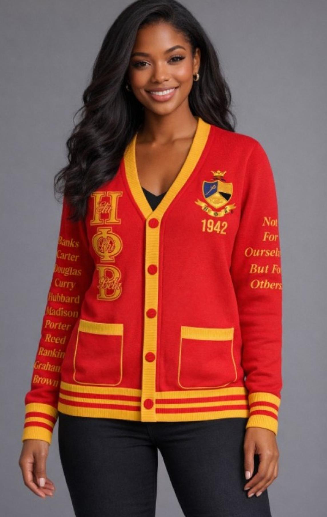Eta Phi Beta Red Cardigan