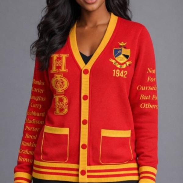 Eta Phi Beta Red Cardigan
