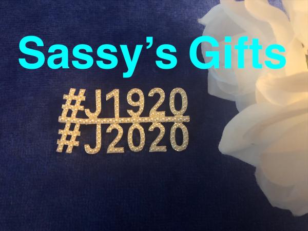 Zeta Hashtag Centennial Pin in White Pearls 